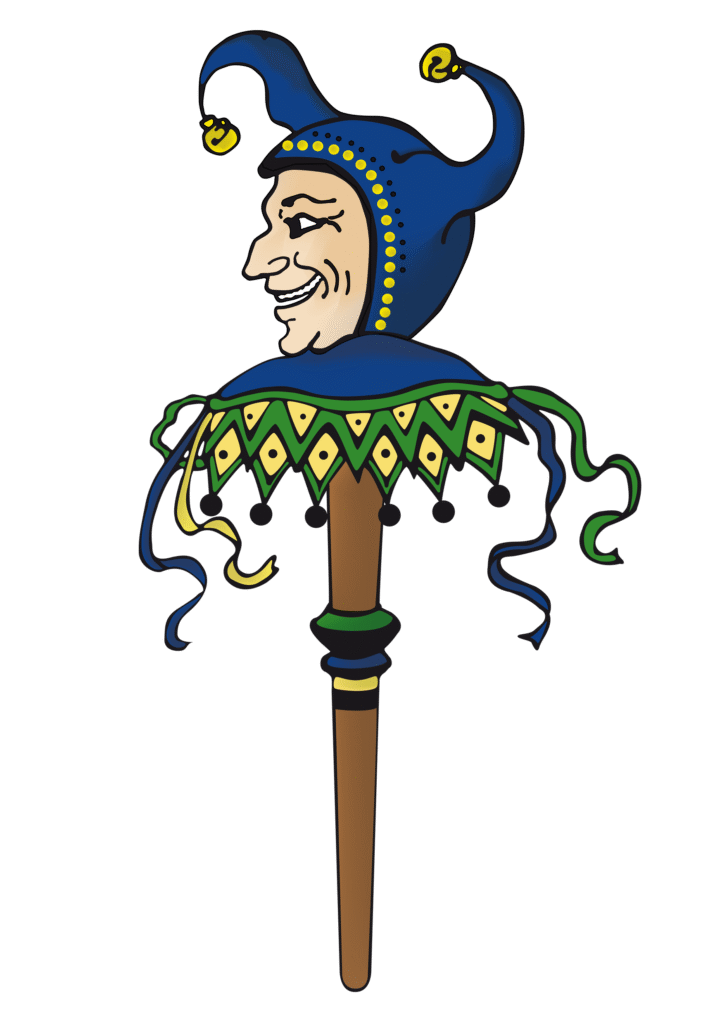 Kasperl-Logo des Faschingsvereins Mangfalltal e.V. – Gallionsfigur Augustin, Symbol für Fasching und Brauchtum in Kolbermoor